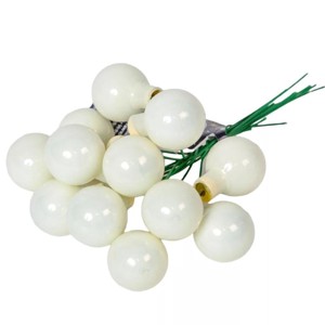 Üveggömb pick 2 cm - gyapjú fehér- fényes 12 db, Kellékek & szerszámok, Dekorációs kellékek, Üveggömb pick, , MESKA