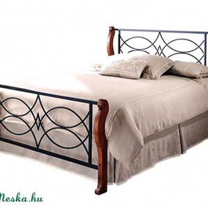 Kovácsoltvas ágy /tölgy fa lábakkal/. -  - Meska.hu