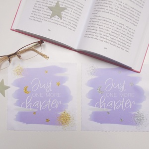 Csak még egy fejezetet - feliratos, mintás vastag anyagú mikroszálas törlőkendő szemüvegre, mobiltelefonra, tabletre -  - Meska.hu