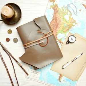 ' Mjölnir - THOR Kalapácsa ' Antik Bőr Napló A5 - Szimbólummal - Tépett első lappal -  - Meska.hu