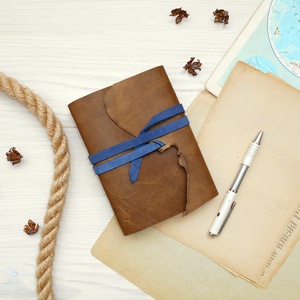 ' Mjölnir - THOR Kalapácsa ' Antik VALÓDI BŐR Napló A6 - Szimbólummal - Tépett első lappal - otthon & életmód - papír, írószer - jegyzetfüzet & napló - Meska.hu