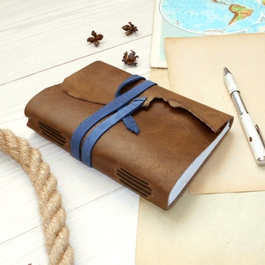 ' Mjölnir - THOR Kalapácsa ' Antik VALÓDI BŐR Napló A6 - Szimbólummal - Tépett első lappal - otthon & életmód - papír, írószer - jegyzetfüzet & napló - Meska.hu