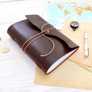 VIKING - Valódi bőr borítású kézműves napló A5 méretben - Vegvísir motívummal - diy (csináld magad) - fűzésminták - Meska.hu