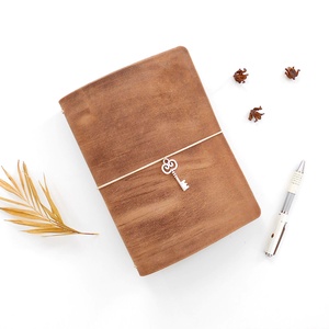 TITKOK KULCSA - Cserélhető füzetes valódi bőr borítású napló A5 méretben - A füzeteket nem tartalmazza a csomag - Meska.hu