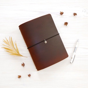 KALANDOR - Cserélhető füzetes valódi bőr borítású kézműves utazónapló A5 méretben - A füzeteket nem tartalmazza a csomag - Meska.hu