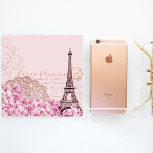 PÁRIZS - mintás vastag anyagú mikroszálas törlőkendő szemüvegre, mobiltelefonra, tabletre - Meska.hu