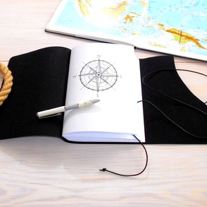 KALANDOR - Valódi bőr borítású kézműves napló A5 méretben - Iránytű motívummal - otthon & életmód - papír, írószer - jegyzetfüzet & napló - Meska.hu