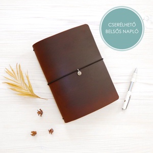 KALANDOR - Cserélhető füzetes valódi bőr borítású kézműves utazónapló A5 méretben - A füzeteket nem tartalmazza a csomag, Otthon & Életmód, Papír, írószer, Jegyzetfüzet & Napló, Bőrművesség, Könyvkötés, MESKA