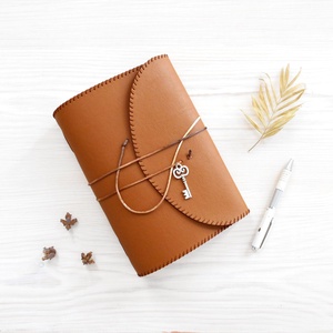 TITKOK KULCSA - Műbőr borítású kézműves napló A5 méretben - Meska.hu