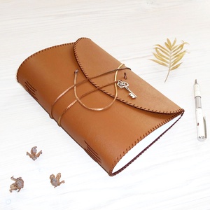 TITKOK KULCSA - Műbőr borítású kézműves napló A5 méretben - otthon & életmód - papír, írószer - jegyzetfüzet & napló - Meska.hu