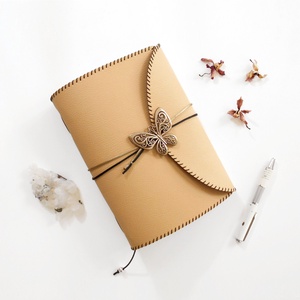 PILLANGÓ - Műbőr borítású kézműves napló A5 méretben - Idézettel - Meska.hu