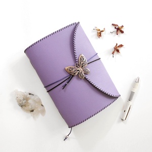 PILLANGÓ - Műbőr borítású kézműves napló A5 méretben - Idézettel - Meska.hu