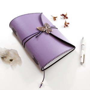 PILLANGÓ - Műbőr borítású kézműves napló A5 méretben - Idézettel - otthon & életmód - papír, írószer - jegyzetfüzet & napló - Meska.hu