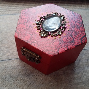 Tűzvörös ékszeresdobozka -  - Meska.hu