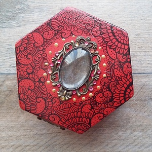 Tűzvörös ékszeresdobozka -  - Meska.hu