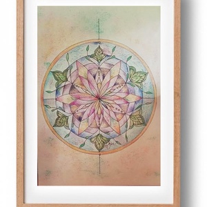 Mályva mandala - illusztráció, Művészet, Grafika & Illusztráció, Ceruzarajz, Fotó, grafika, rajz, illusztráció, MESKA