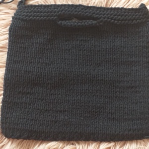 Fekete színű tavaszi nagyméretű kötött  táska - táska & tok - bevásárlás & shopper táska - shopper, textiltáska, szatyor - Meska.hu