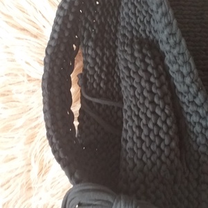 Fekete színű tavaszi nagyméretű kötött  táska - táska & tok - bevásárlás & shopper táska - shopper, textiltáska, szatyor - Meska.hu