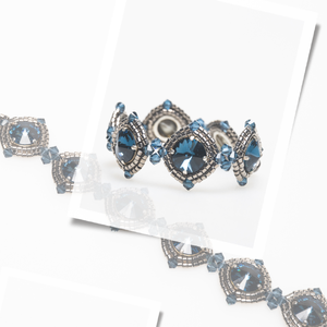 Diána karkötő - Swarovski Kék, Ezüst, Ékszer, Karkötő, Gyöngyös karkötő, Gyöngyfűzés, gyöngyhímzés, MESKA