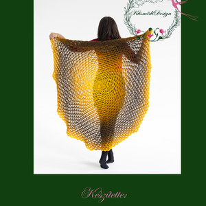Mandala Takaró _ 140cm Napsárga_barna, Otthon & Életmód, Lakástextil, Felnőtt takaró, pléd, Horgolás, MESKA