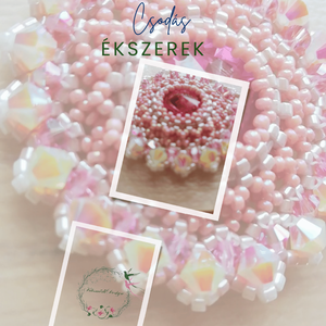  Mandala Gyöngy medál - Levegő - Rózsaszín, fehér - ékszer - nyaklánc - medálos nyaklánc - Meska.hu
