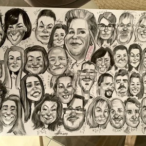 Csoport karikatúra cégeknek baráti társaságoknak. - művészet - grafika & illusztráció - ceruzarajz - Meska.hu