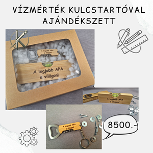 Vízmérték kulcstartóval ajándékszett - Meska.hu