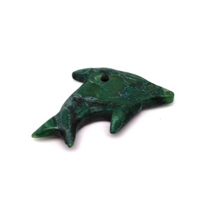 Jáde afrikai átfúrt delfin 40x25mm, Ékszer, Nyaklánc, Medál, , MESKA