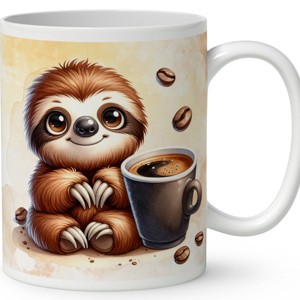 Névvel kérhető - Kávés lajhár - csak feketén mintás bögre - otthon & életmód - konyhafelszerelés, tálalás - tálalás - bögre & csésze - Meska.hu