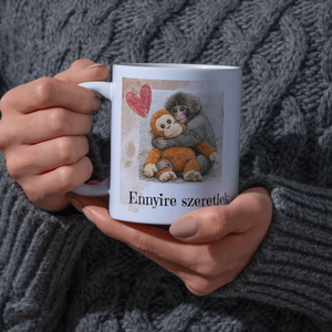 Egyedi bögre Punch makákó - Meska.hu