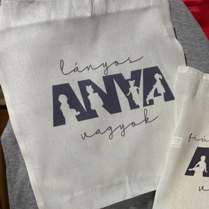 Lányos anya vagyok vászonszatyor, Táska & Tok, Bevásárlás & Shopper táska, Shopper, textiltáska, szatyor, Decoupage, transzfer és szalvétatechnika, MESKA