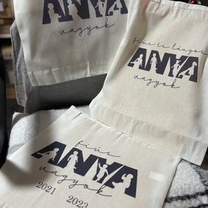Fiús és lányos anya vagyok vászonszatyor, Táska & Tok, Bevásárlás & Shopper táska, Shopper, textiltáska, szatyor, Decoupage, transzfer és szalvétatechnika, MESKA