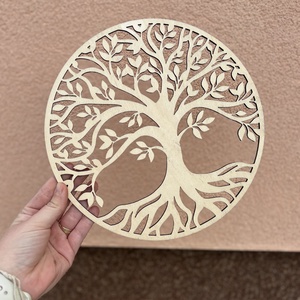 Életfa 25 cm, Otthon & Életmód, Dekoráció, Kép & Falikép, Fából készült kép, Gravírozás, pirográfia, MESKA