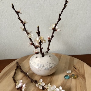 Fehér-szürkés Ikebana váza -  - Meska.hu