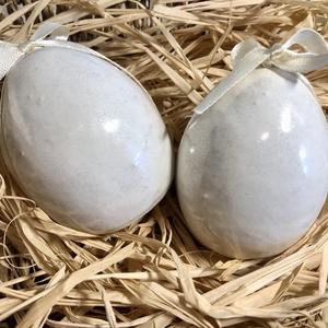 Gyöngyház fehér Húsvéti kerámia tojások, Otthon & Életmód, Dekoráció, Dísztárgy, Kerámia, MESKA