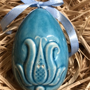 Türkiz Húsvéti kerámia tojás, Otthon & Életmód, Dekoráció, Dísztárgy, Kerámia, MESKA