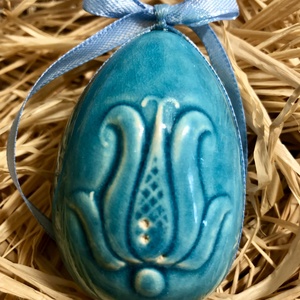 Türkiz Húsvéti kerámia tojás - otthon & életmód - dekoráció - dísztárgy - Meska.hu