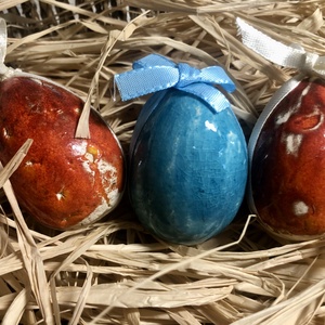 Bordó és türkiz kerámia húsvéti tojás szett , Otthon & Lakás, Dekoráció, Dísztárgy, Kerámia, Meska