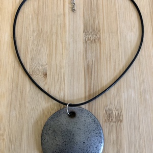 Szürke-kék kerámia nyaklánc - ékszer - nyaklánc - medálos nyaklánc - Meska.hu