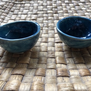 Türkisz-kék kerámia tálka  - otthon & életmód - konyhafelszerelés, tálalás - flaska, csatos üveg - Meska.hu