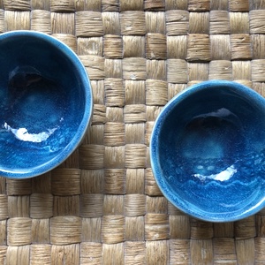 Türkisz-kék kerámia tálka  - otthon & életmód - konyhafelszerelés, tálalás - flaska, csatos üveg - Meska.hu