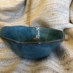 Türkiz müzlis tálka - otthon & életmód - konyhafelszerelés, tálalás - tálalás - tányér & étkészlet - Meska.hu