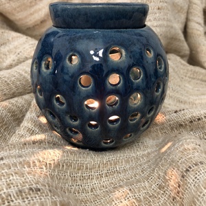 Kék illóolaj-párologtató gömb - otthon & életmód - gyertya, illat, aroma - párologtató - Meska.hu