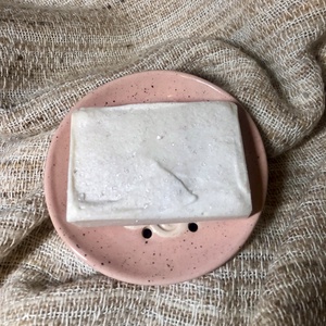 Babarózsaszín kerámia szappantartó - otthon & életmód - fürdőszoba - szappantartó - Meska.hu