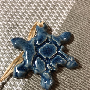 Kék függődíszek - hópehely - Meska.hu