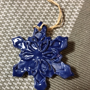 Indigó Kék függődíszek - hópehely - Meska.hu