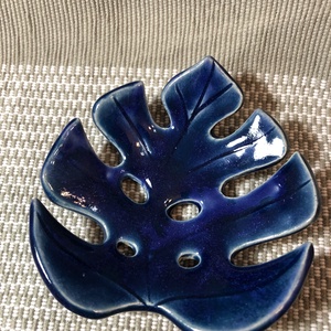 Indigókék kerámia szappantartó  - otthon & életmód - fürdőszoba - szappantartó - Meska.hu