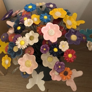 Kerámia virágok, Otthon & Életmód, Dekoráció, Virágdísz és tartó, Csokor & Virágdísz, Agyagozás, Kerámia, MESKA