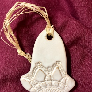 Fehér harang karácsonyi dísz - karácsony - karácsonyi lakásdekoráció - karácsonyfadíszek - Meska.hu