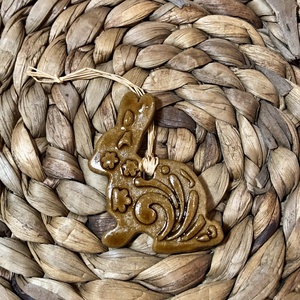 Barna nyuszi függő - otthon & életmód - dekoráció - húsvéti asztaldíszek - Meska.hu